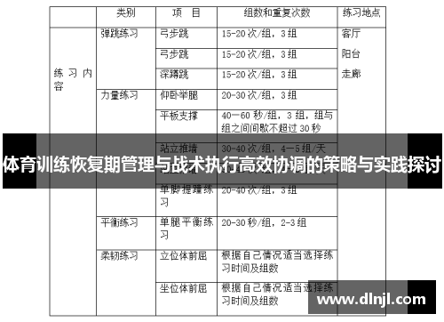 体育训练恢复期管理与战术执行高效协调的策略与实践探讨